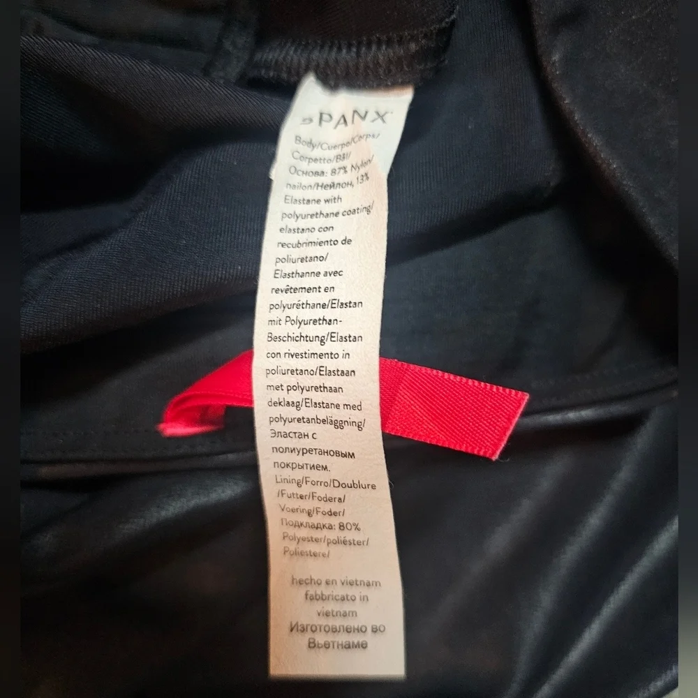 SPANX by Sara Blakely Faux Leather Leggings Black Size M High Rise Shaping Pants